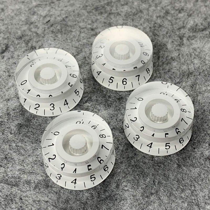 FLEOR 4pcs White Guitar Knobs Top Hat Volume Tone Speed Control Knob for Electric Guitar Parts - Image 2